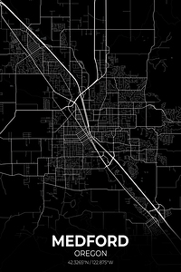 Medford Oregon City Map Print