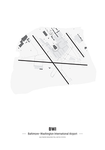  BaltimoreWashington International Thurgood Marshall Airport Map Print