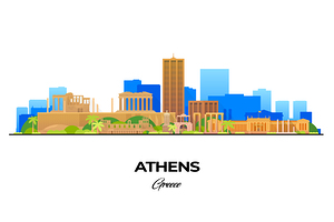 Athens Greece City Skyline Print