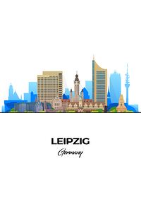 Leipzig Germany City Skyline Print