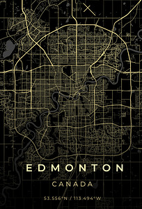 Edmonton Canada City Map Print
