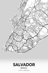 Salvador Brazil City Map Print