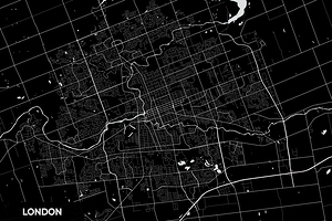 London Ontario City Map Print