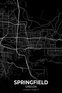 Springfield Oregon City Map Print