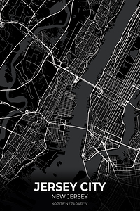 Jersey City New Jersey City Map Print