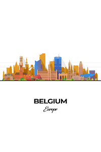 Belgium Skyline Print