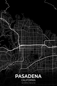 Pasadena California City Map Print