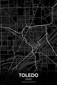 Toledo Ohio City Map Print