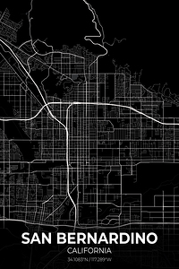 San Bernardino California City Map Print
