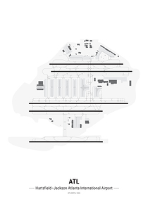 Hartsfield-Jackson Atlanta International Airport Map Print