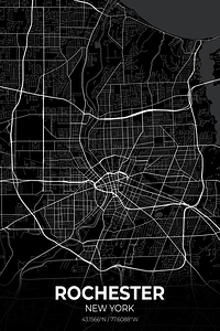 Rochester New York City Map Print