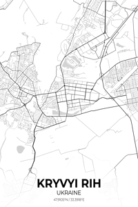 Kryvyi Rih Ukraine City Map Print