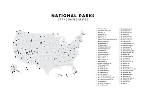US National Parks wb landscape