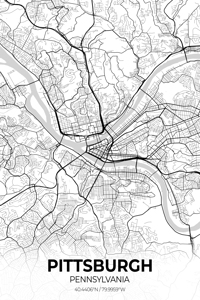 Pittsburgh Pennsylvania City Map Print