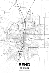 Bend Oregon City Map Print