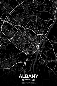 Albany New York City Map Print