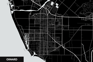 Oxnard California City Map Print