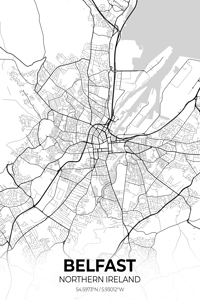 Belfast Northern Ireland City Map Print
