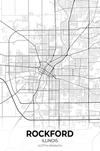 Rockford Illinois City Map Print