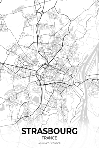 Strasbourg France City Map Print