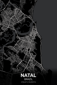 Natal Brazil City Map Print