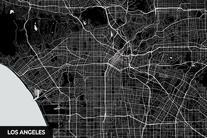 Los Angeles California City Map Print