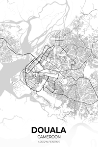 Douala Cameroon City Map Print
