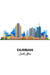 Durban South Africa City Skyline Print