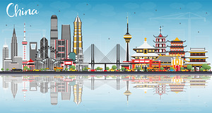 China Skyline Print