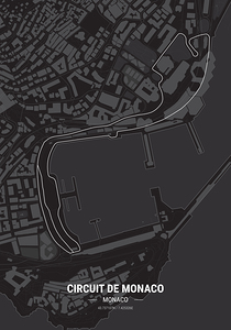 Circuit de Monaco Race Track Map Print