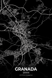 Granada Spain City Map Print