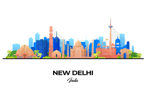 New Delhi India City Skyline Print