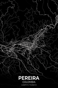 Pereira Colombia City Map Print