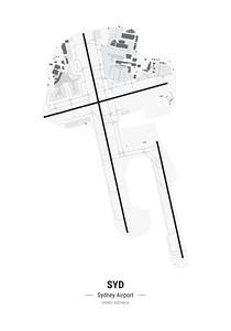 Sydney Airport Map Print