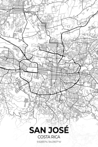 San Jose Costa Rica City Map Print