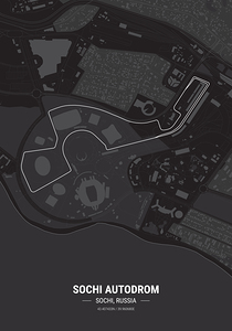 Sochi Autodrom Race Track Map Print