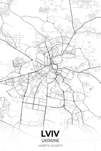 Lviv Ukraine City Map Print