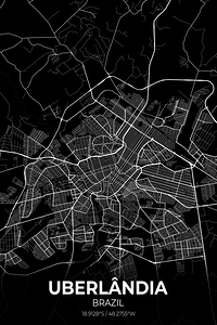 Uberlandia Brazil City Map Print