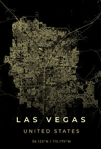 Las Vegas Nevada City Map Print