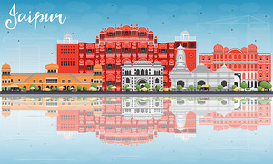 Jaipur India City Skyline Print