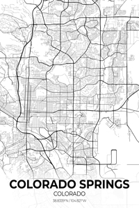 Colorado Springs City Map Print