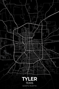 Tyler Texas City Map Print