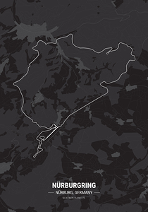 Nurburgring Race Track Map Print