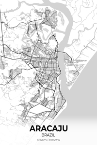 Aracaju Brazil City Map Print