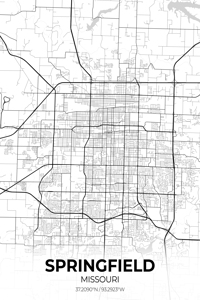 Springfield Missouri City Map Print