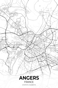 Angers France City Map Print