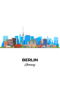 Berlin Germany City Skyline Print