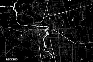 Redding California City Map Print