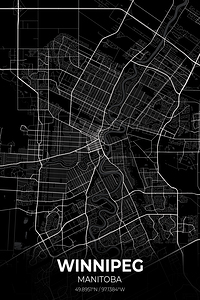 Winnipeg Manitoba City Map Print