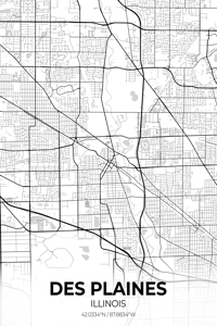 Des Plaines Illinois City Map Print